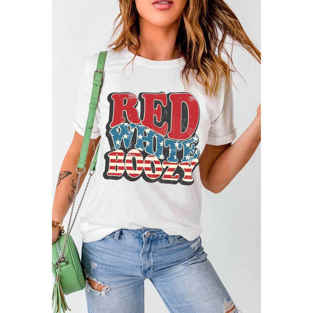 NEW SOUTHERN ATTITUDE boozy patriotic graphic tee in cream